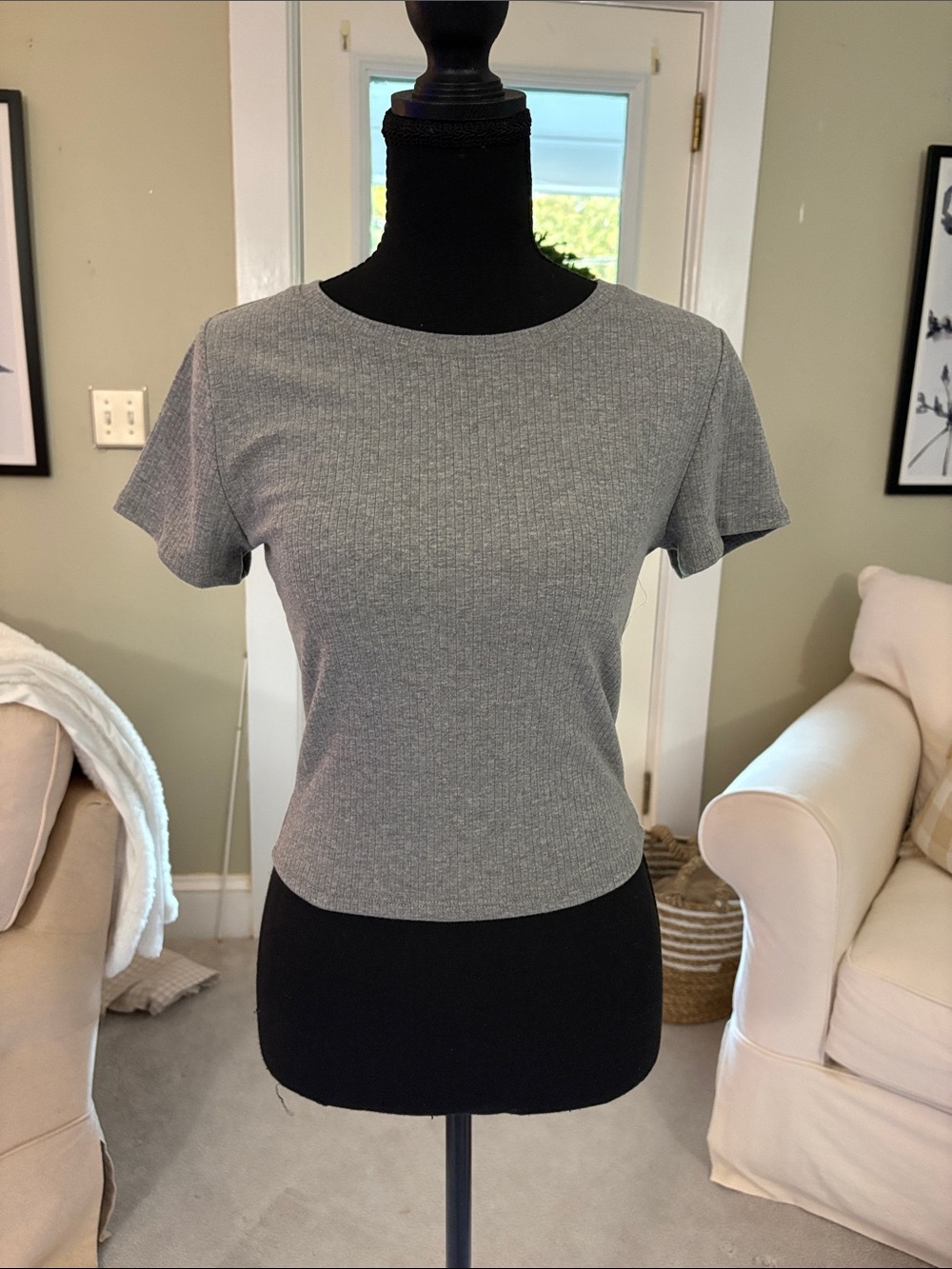 Bozzolo Heather Gray Short Sleeve Crewneck Top